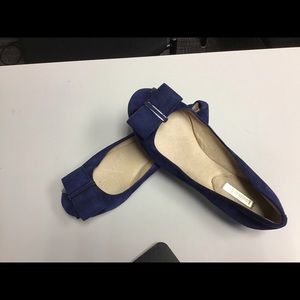 Louise et Cie blue suede flats with bow